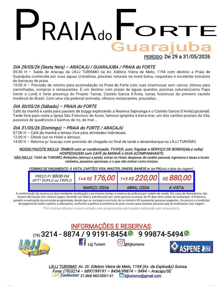 Excursão Praia do Forte e Guarajuba